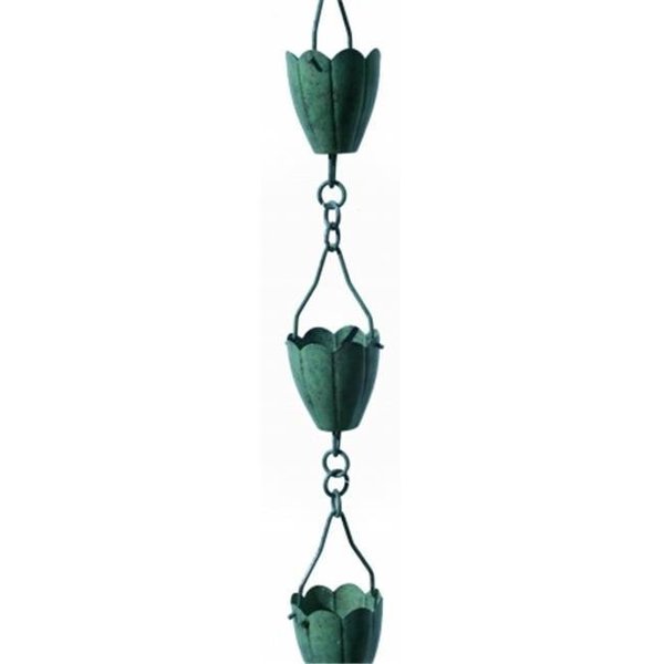Patina Products Patina Products Verdigris Flower Cup Rain Chain  R253 R253